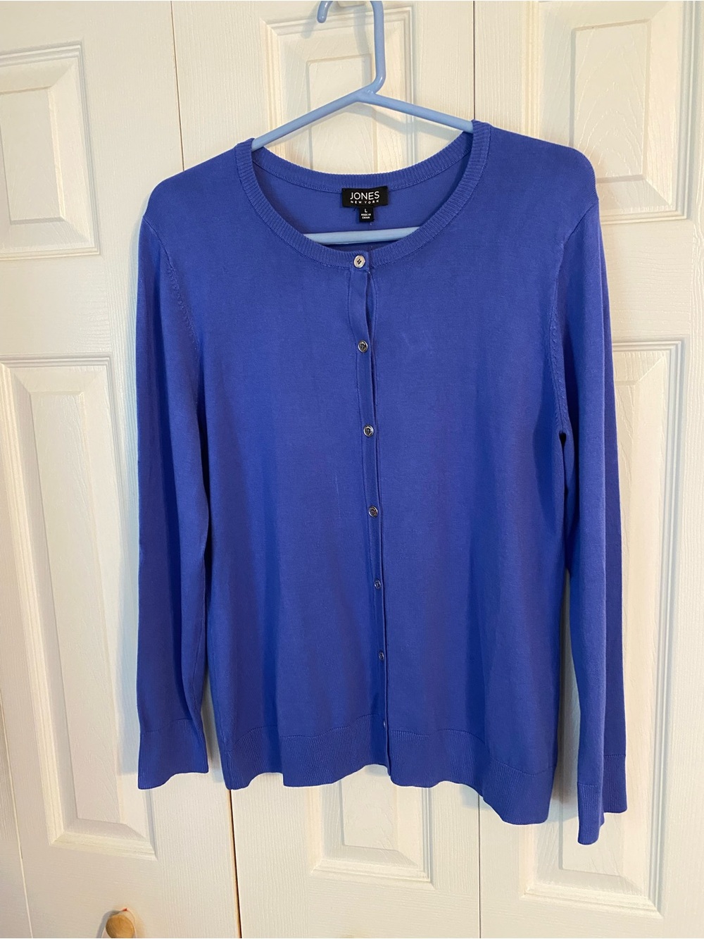 Jones New York Cobalt Blue Button-Up Cardigan